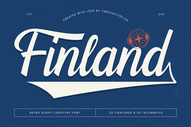 Finland - Retro Script Logotype Font