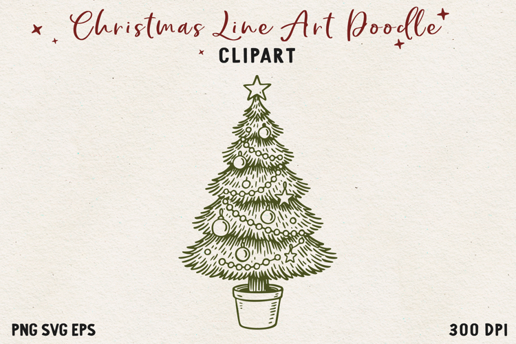 Christmas tree outline clipart Image 10