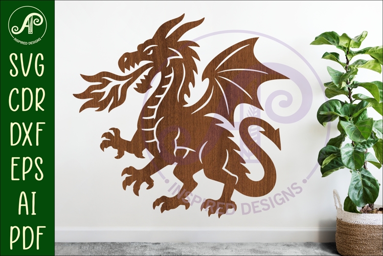 Dragon wall art sign, SVG file. vector file design 3