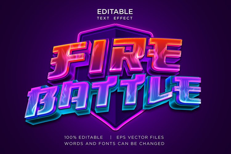 game battle title editable text effect with light effect example image 1