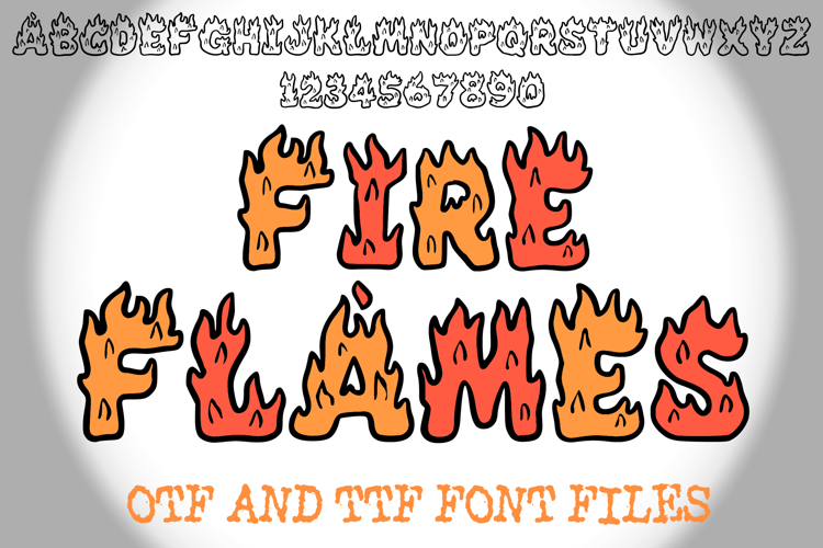 Fire Flames Lettering ABC Text Font Alphabet OTF Type