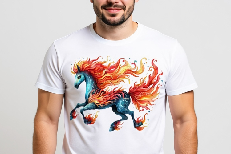 Fire horse watercolor