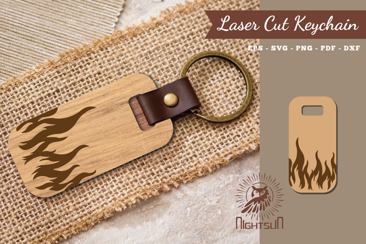 Fire Laser Cut Keychain
