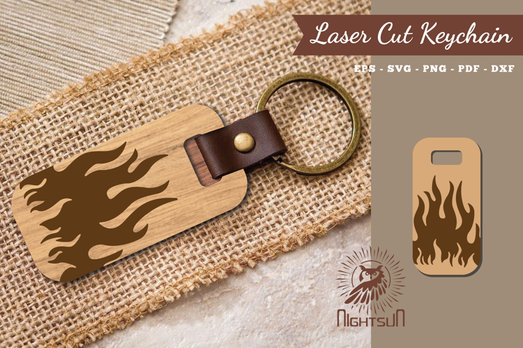 Fire Laser Cut Keychain
