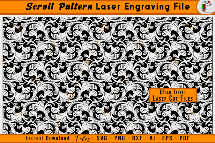 Firearms Scrollwork Laser Engraving Files | Scroll Pattern
