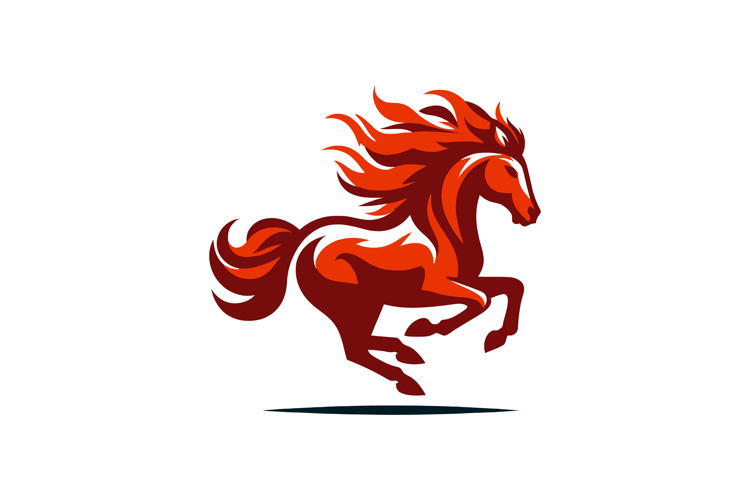 Flaming Mustang Vector Logo Illustration