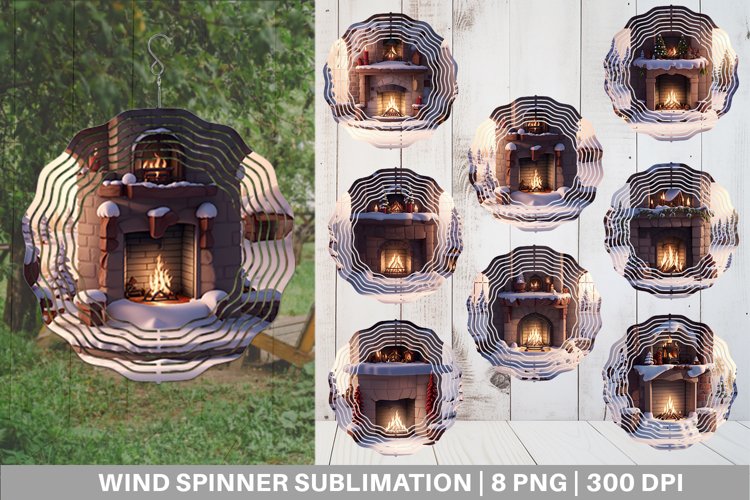 Fireplace in Winter Wind Spinner | Sublimation Spinner Desig
