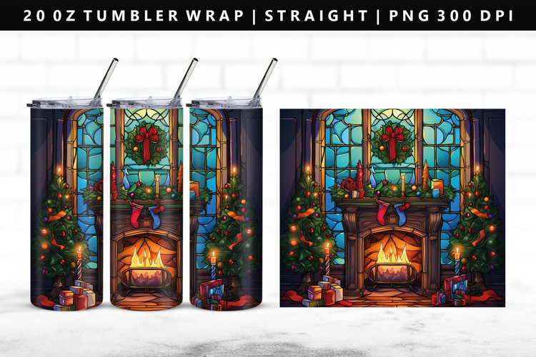 Fireplace 20oz Tumbler Wrap | Sublimation PNG Design
