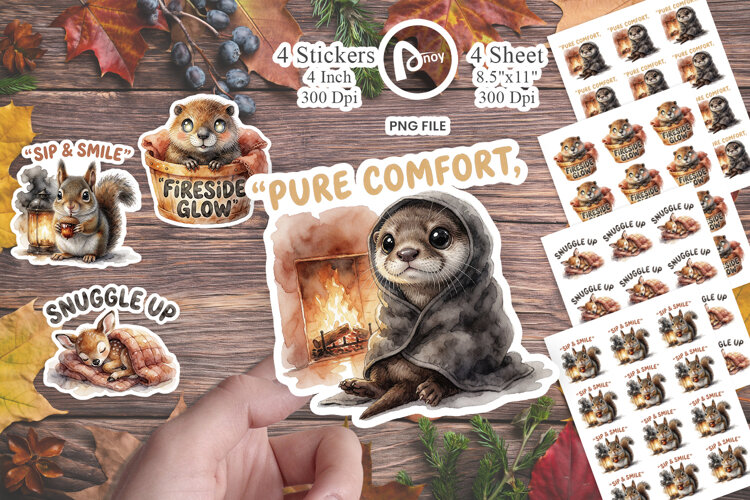 Fireside Woodland Comforts Sticker example image 1