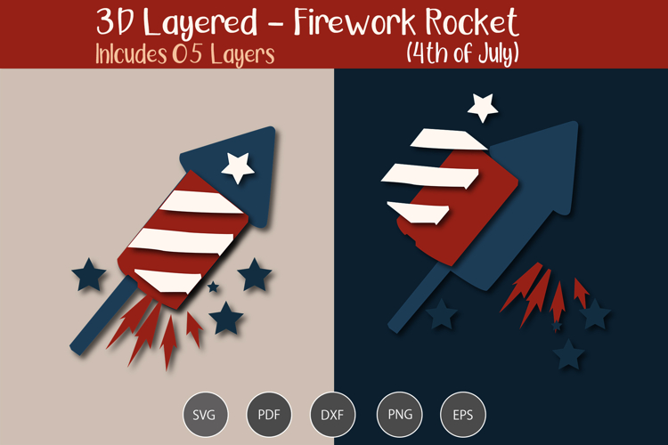 3D Layered Firework Rocket