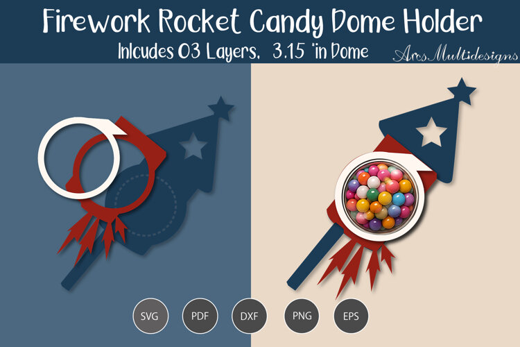 Firework rocket candy dome example image 1
