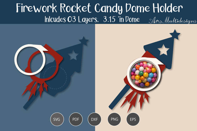 Firework rocket candy dome