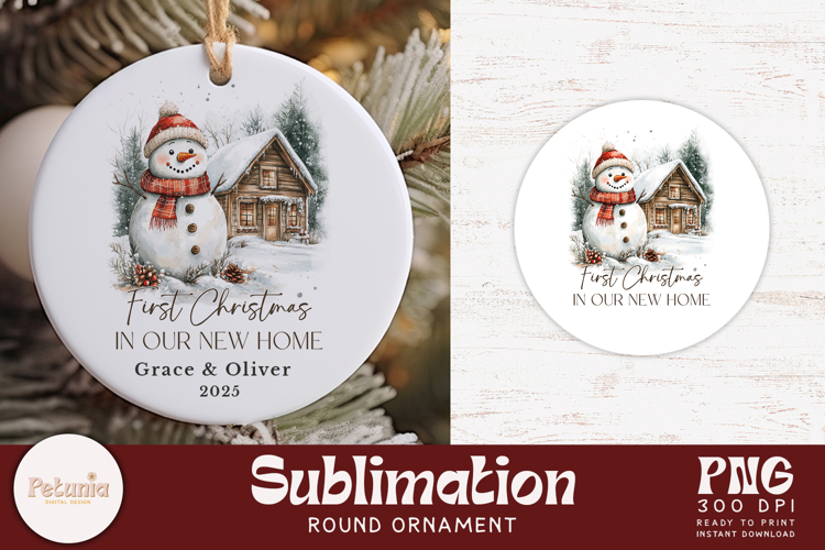 New Home Christmas Ornament | Round Christmas Ornament PNG