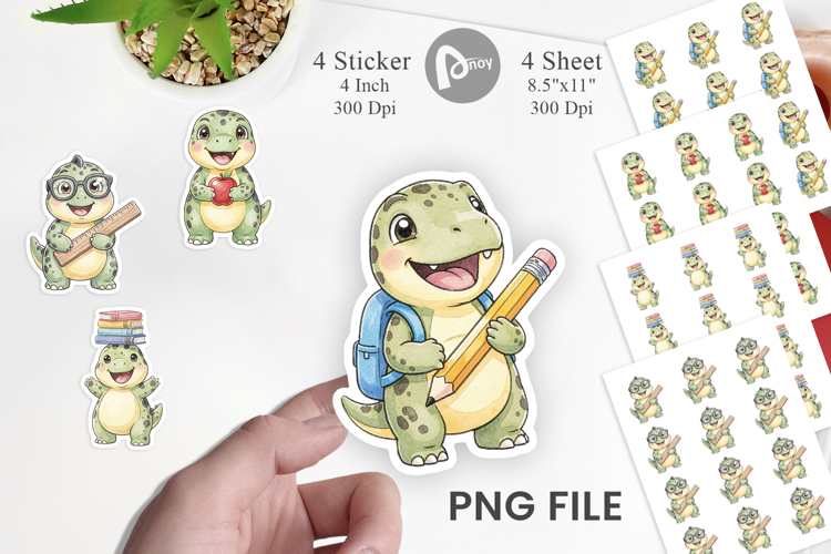First Day School Dino Sticker