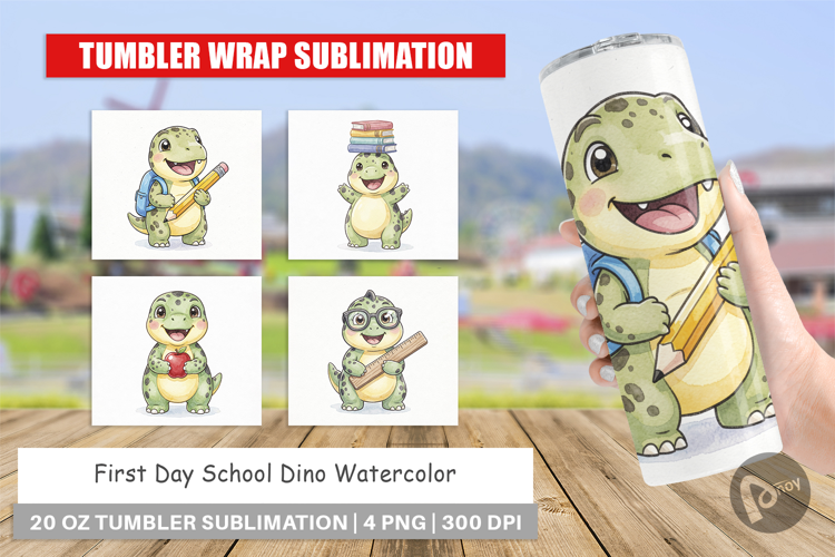 First Day School Dino Tumbler