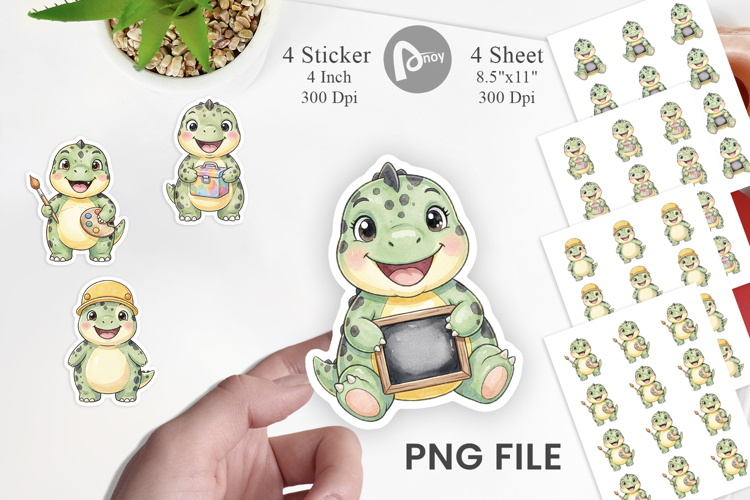 First Day School Dino Sticker