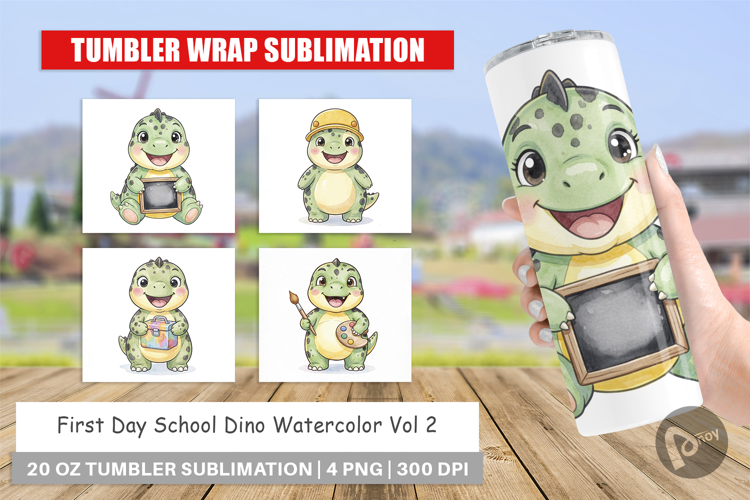 First Day School Dino Tumbler