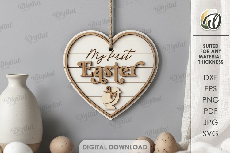 3D Babys First Easter Laser Cut. Wall Decor SVG