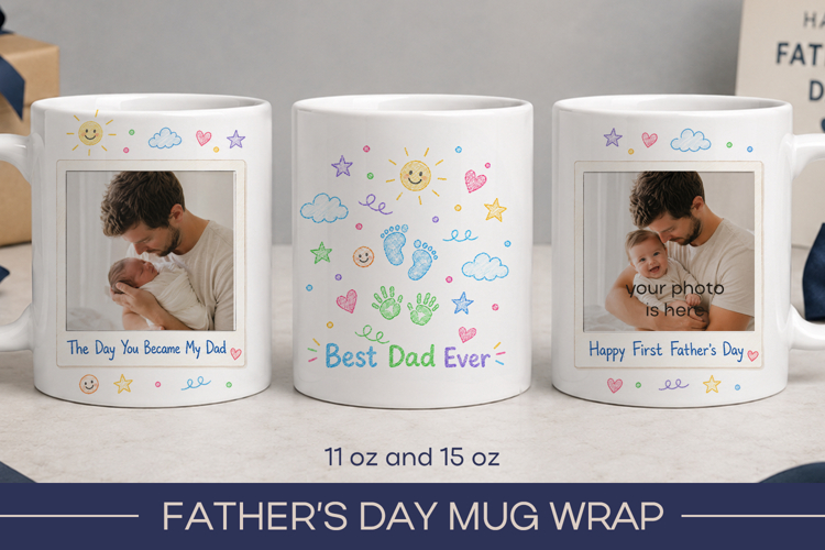 First Fathers Day wrap Mug, Fathers day mug, dad mug