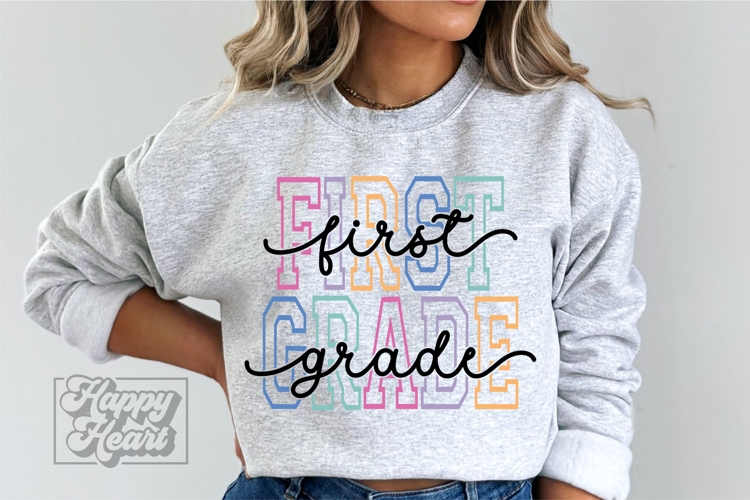 1st Grade SVG - Retro Back To School PNG - First Grade Vibes