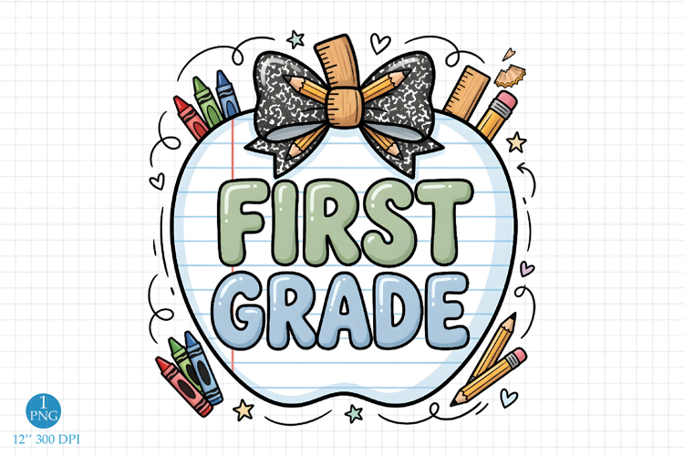 First Grade Png, First Grade Teacher Sublimation designs
