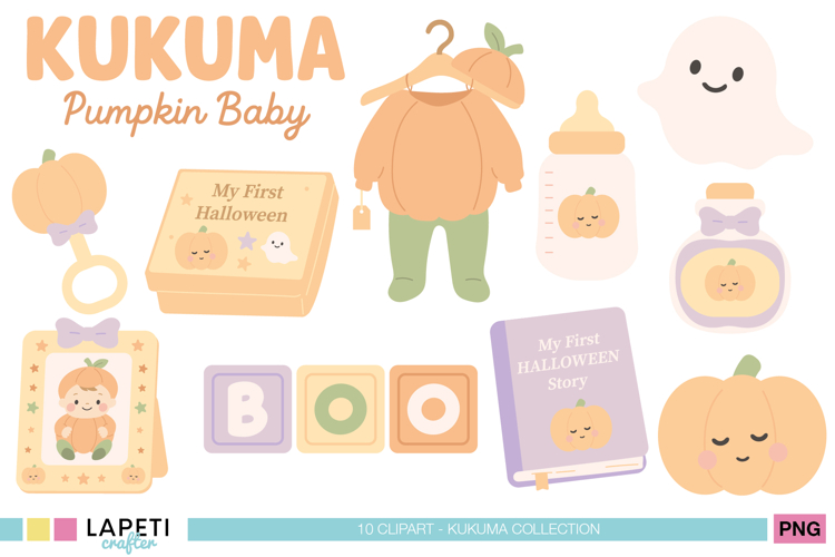 Pumpkin Baby First Halloween Clipart, Cute Fall Scrapbook
