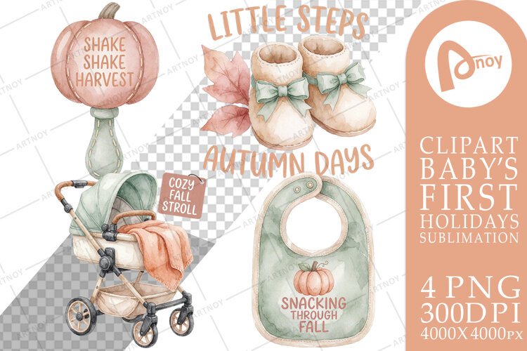 First Pumpkin Patch Baby Milestones Sublimation example image 1
