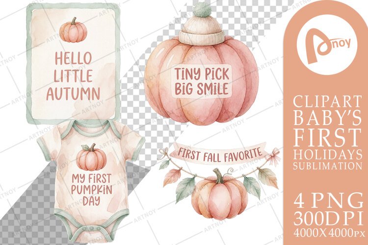 First Pumpkin Patch Baby Milestones Sublimation example image 1