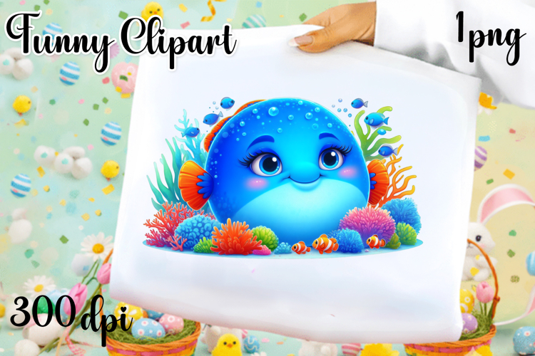 Watercolor baby fish clipart. Cute fish illustrations