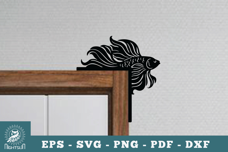 Fish Door Corner Lasercut SVG