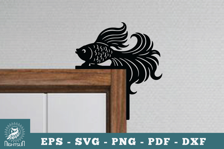 Fish Door Corner Lasercut SVG