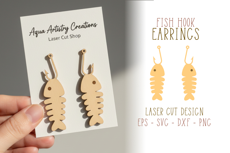 Fish Earrings Laser Cut Template
