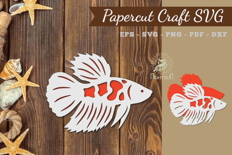 Fish Paper Cut SVG