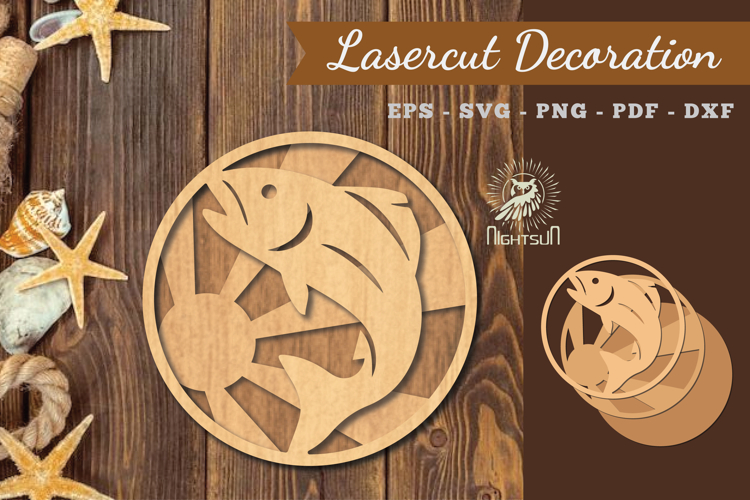 Fish Round Lasercut Decoration