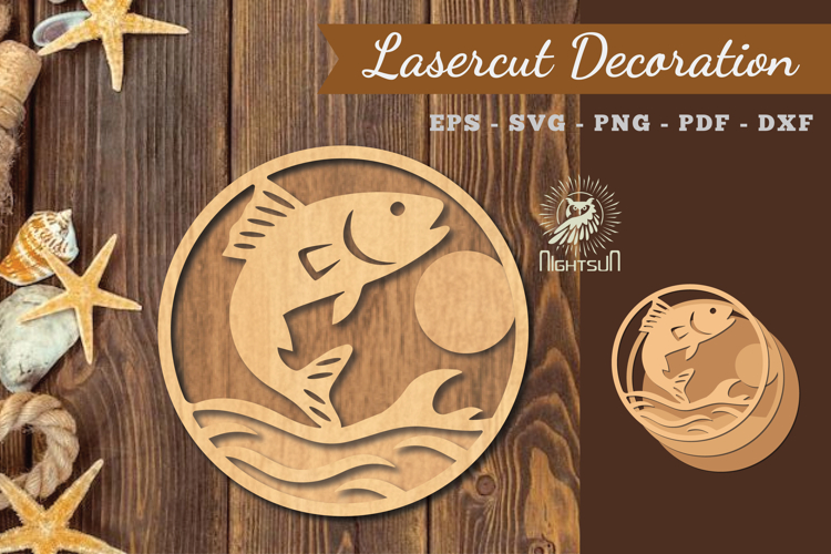 Fish Round Lasercut Decoration