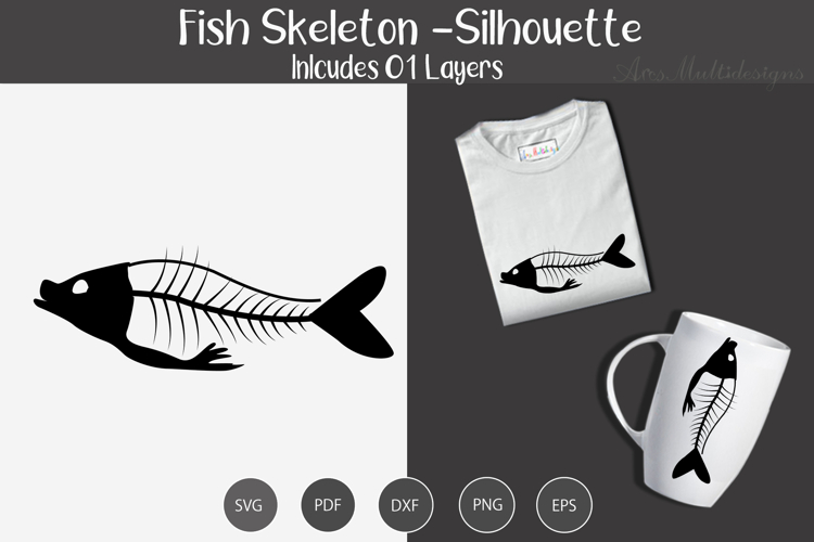 Fish Skeleton Silhouette
