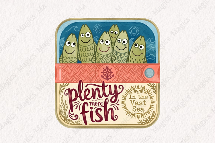 Fisherman Aesthetic Sardines Sublimation Design