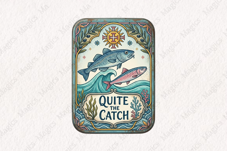 Fisherman Aesthetic Sardines Sublimation Design