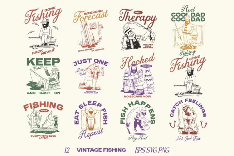 Vintage Summer Fishing T shirt Designs Bundle