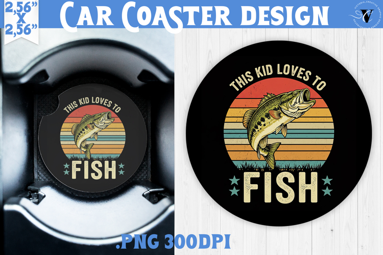 Car Coaster | Fishing | Fishing lover gift