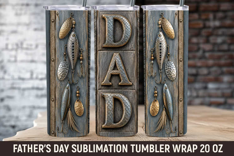 Fishing Dad Tumbler Wrap, Fathers day tumbler wrap