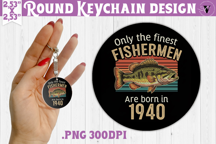 Round keychain | Fishing | Fishing lover gift