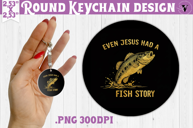 Round keychain | Fishing | Fishing lover gift
