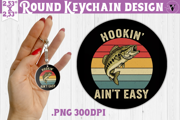 Round keychain | Fishing | Fishing lover gift
