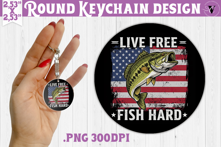 Round keychain | Fishing | Fishing lover gift
