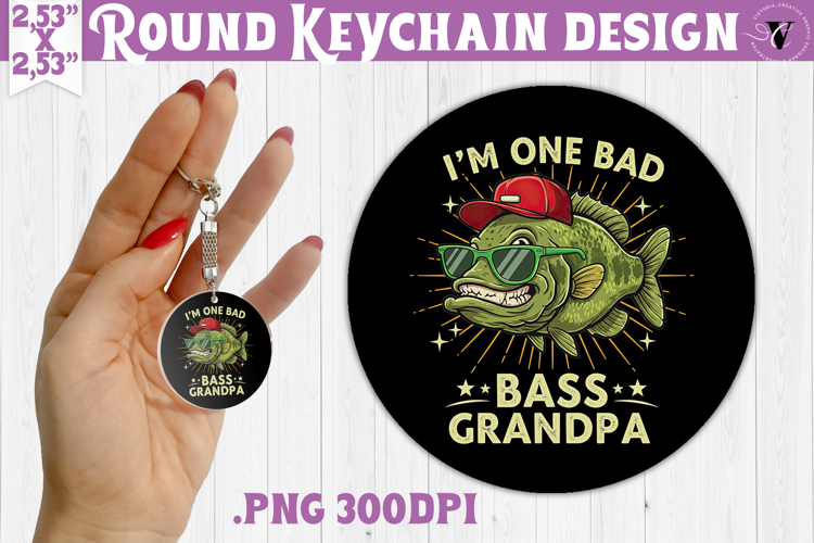 Round keychain | Fishing | Fishing lover gift