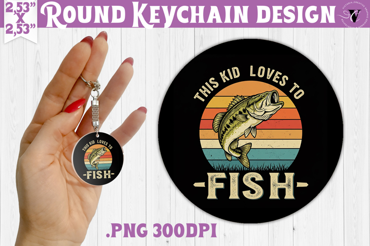 Round keychain | Fishing | Fishing lover gift