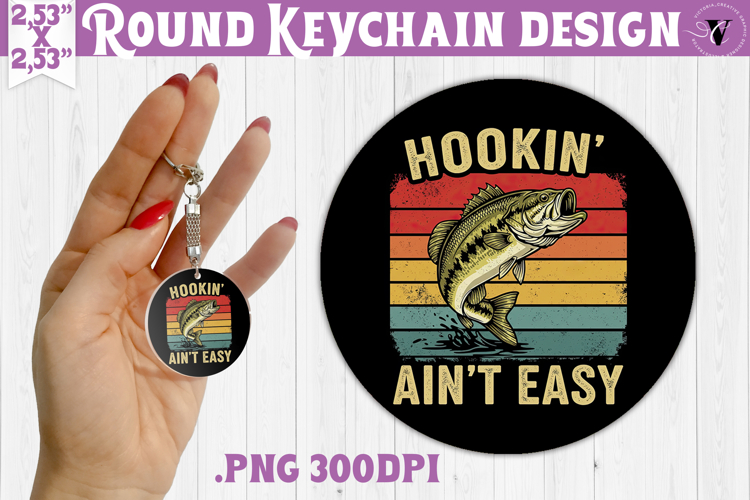 Round keychain | Fishing | Fishing lover gift