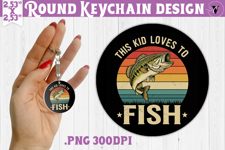 Round keychain | Fishing | Fishing lover gift