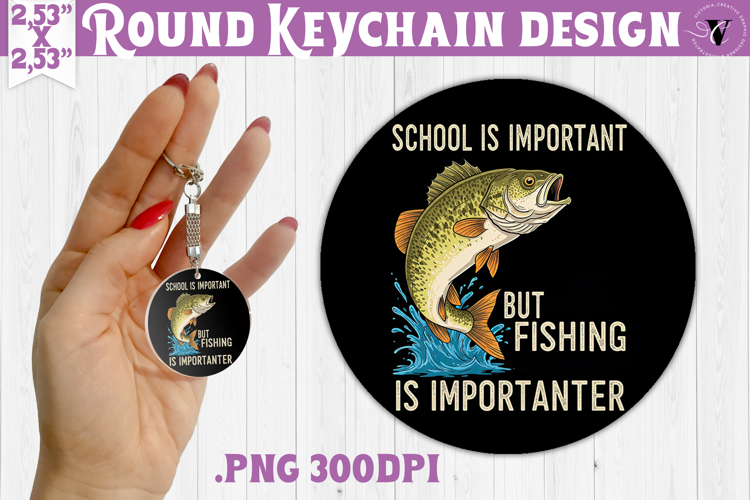 Round keychain | Fishing | Fishing lover gift